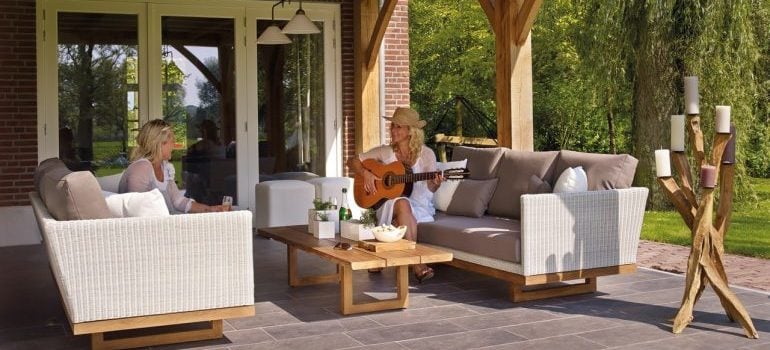 woman relaxing with guitar