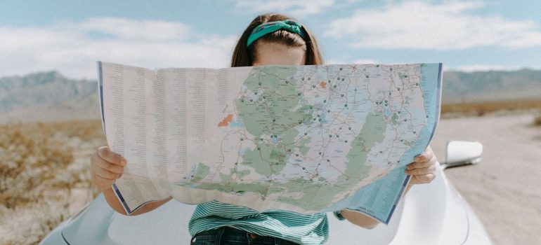 A person looking at a map