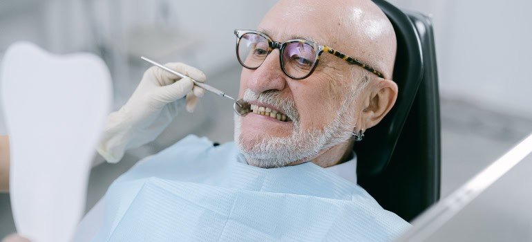 An older man at the dentist's.