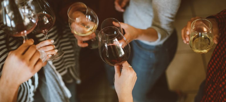 people having wine at an event