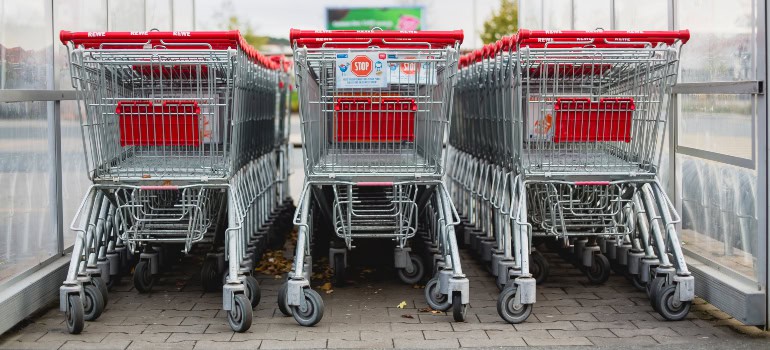 shopping carts in a store