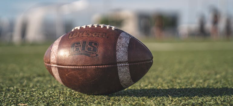 a ball on a football pitch