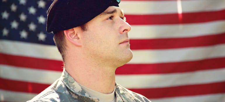 a man in a uniform which is a common site at a marine base located in this city