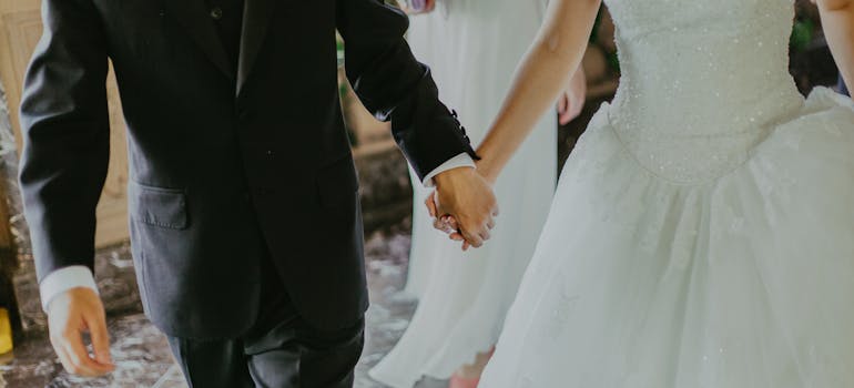 a couple dressed up for a wedding